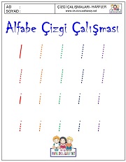 i harfi çizgi çalışması